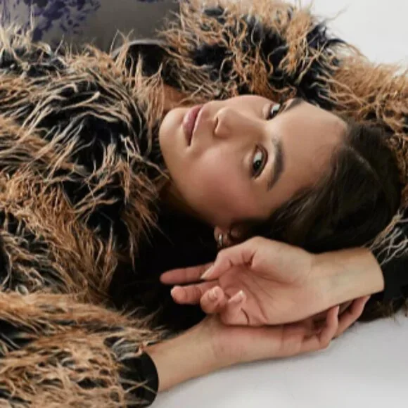 Free People Ombre All Night Faux Fur Jacket - NEW - Picture 13 of 14